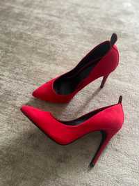 Pantofi rosii Bershka, stiletto, cu toc