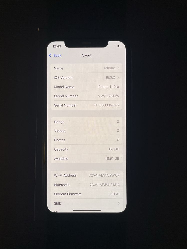 iPhone 11 PRO 64GB 89% Battery