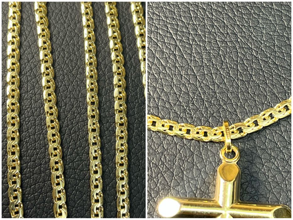 Златен Ланец кръст синджир krast ланче 14 к 585 gold zlato lanec lance