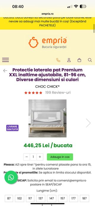 Protecții laterale pat