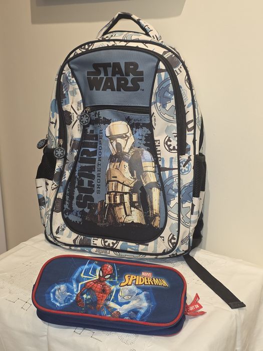 Ghiozdan Star Wars și penar Spiderman