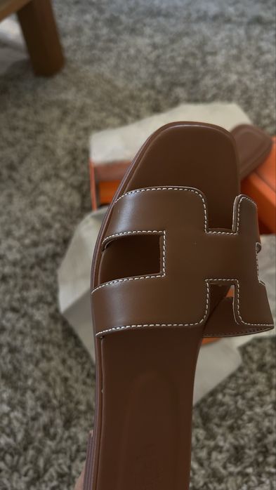 Papuci Hermes Oran piele naturala STOC 38