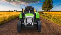 Tractor electric pentru copii BJ611 70W 12V cu Remorca inclusa #Verde