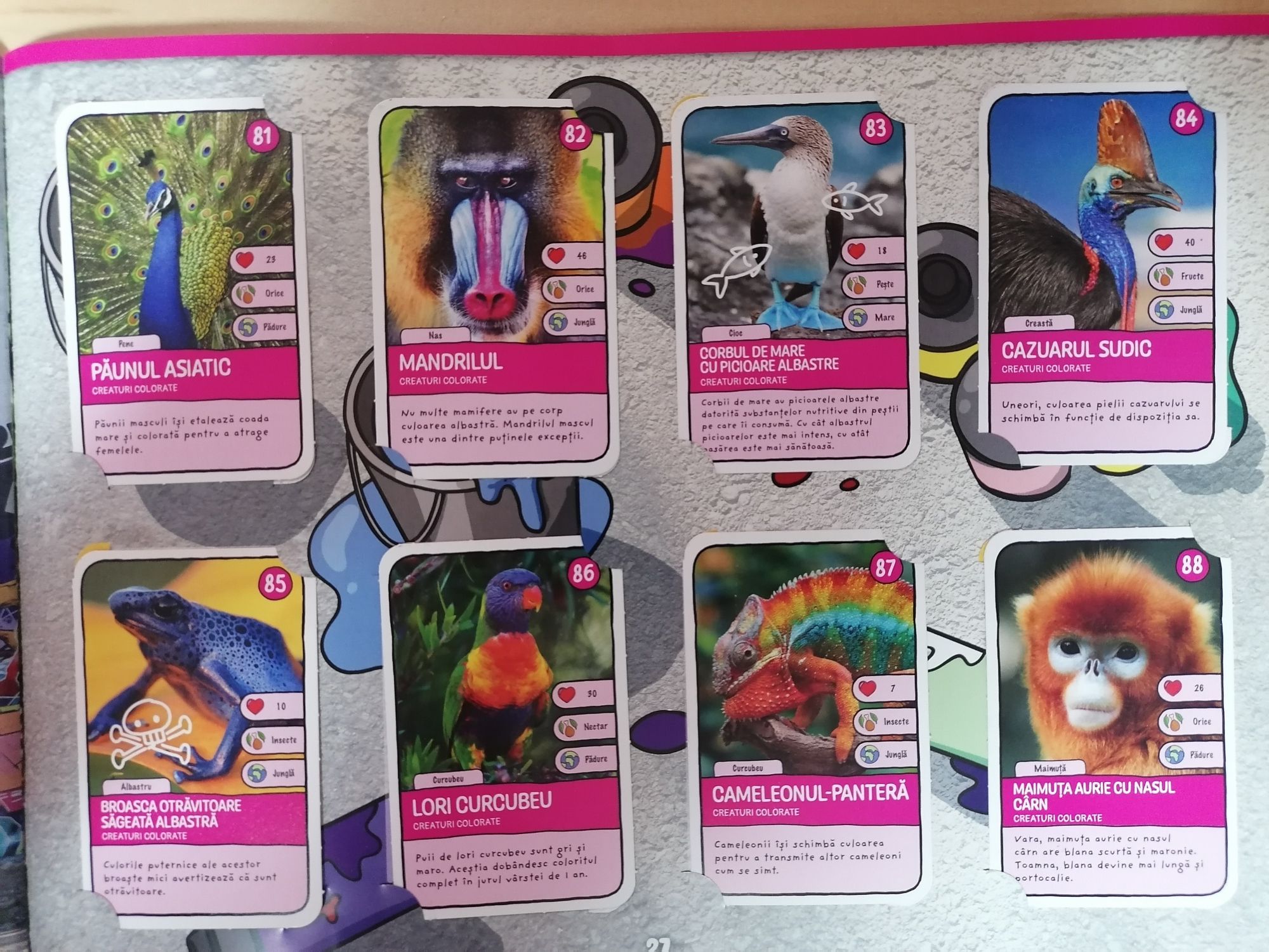 Album Expeditie 2 cu 96 cartonase + 96 cartonase Editia 1 + Boxa zoo