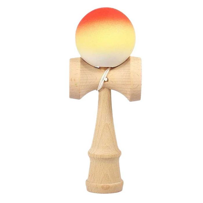 Kendama profesionala lemn fag 18 cm vopsea mata design Orange Gradient