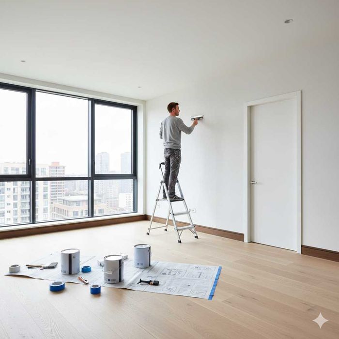 Маляр, малярные работы, малярка, гипсокартон, таркет, покраска, обои.