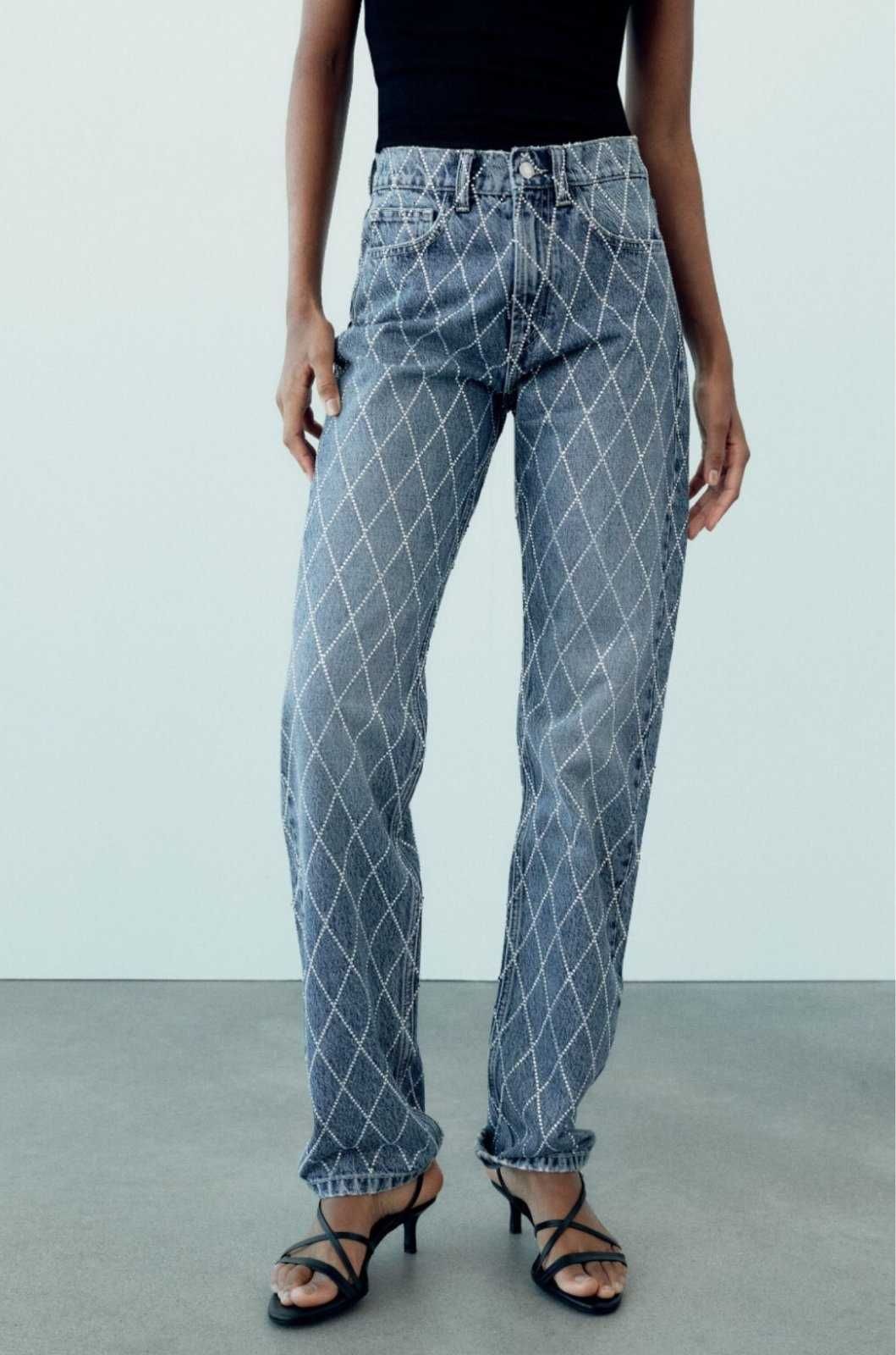 Дънки с камъни Zara, размер 34