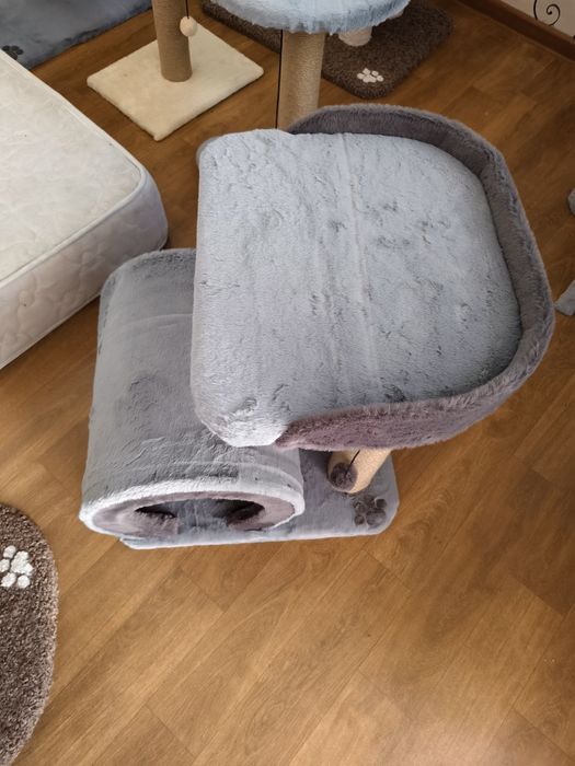 Домик Теди полукруг. Когтеточка кошки. Зоодомики