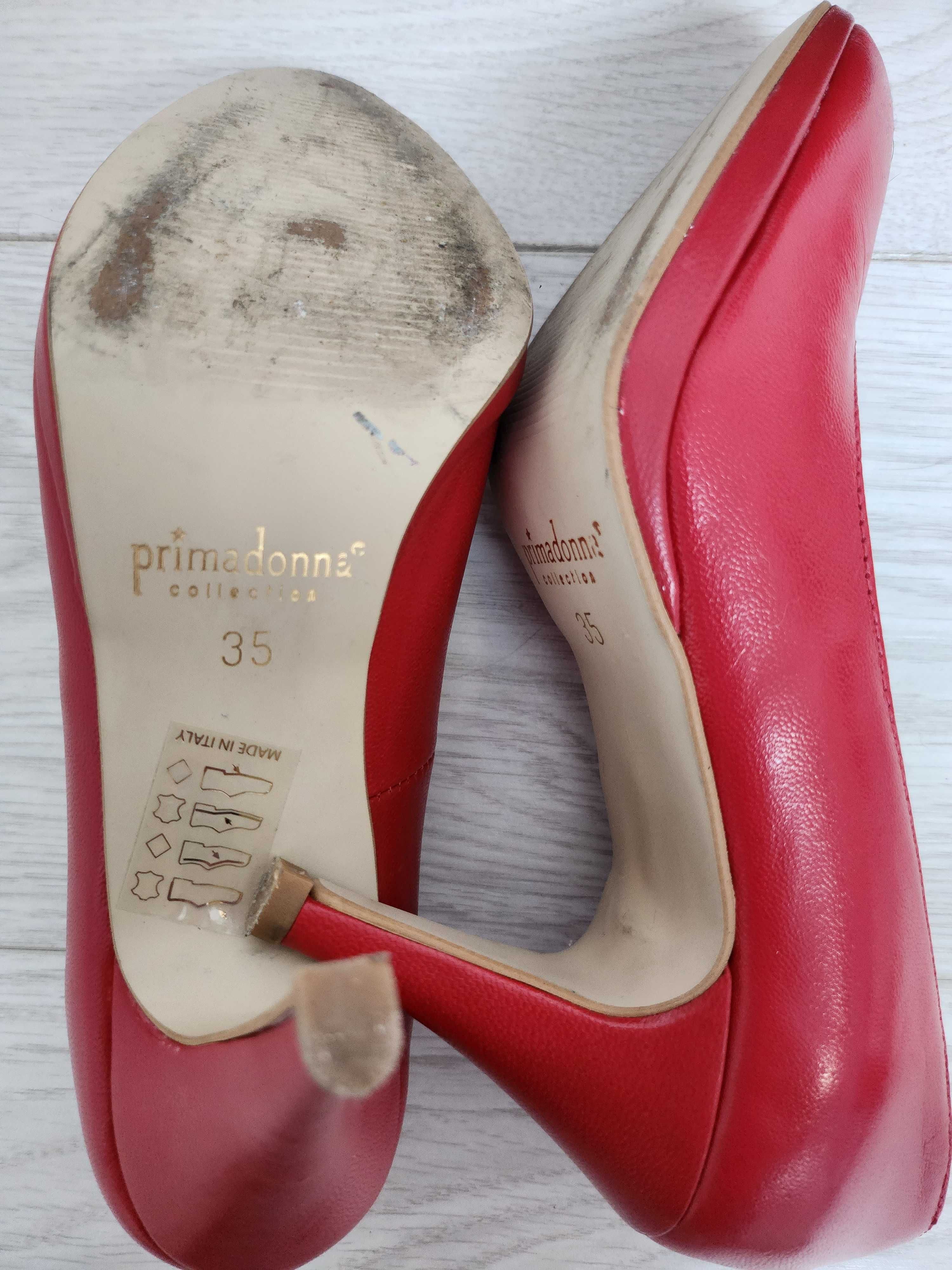Pantofi PrimaDonna din piele naturala rosie, mas.35