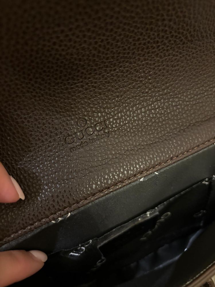 Poseta/Geanta Gucci Horsebit 1955 Shoulder Logo Brown