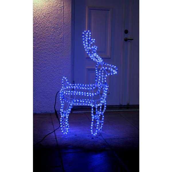 Коледни 3D елени с LED осветление ФЛАШ ЕФЕКТ ПРЕМИГВАНЕ 3 цвята 110см