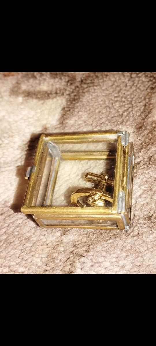 cutiuta de bijuterii+1 buton auriu deosebit (camasa /sacou)