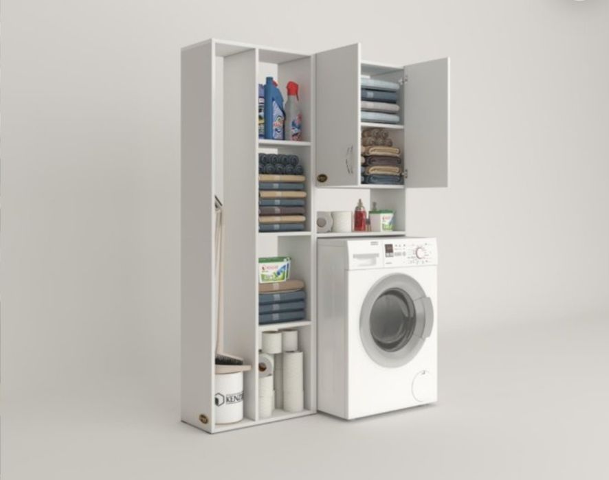 Шкаф за пералня с рафтове (Доставка на всяка страна в България)
