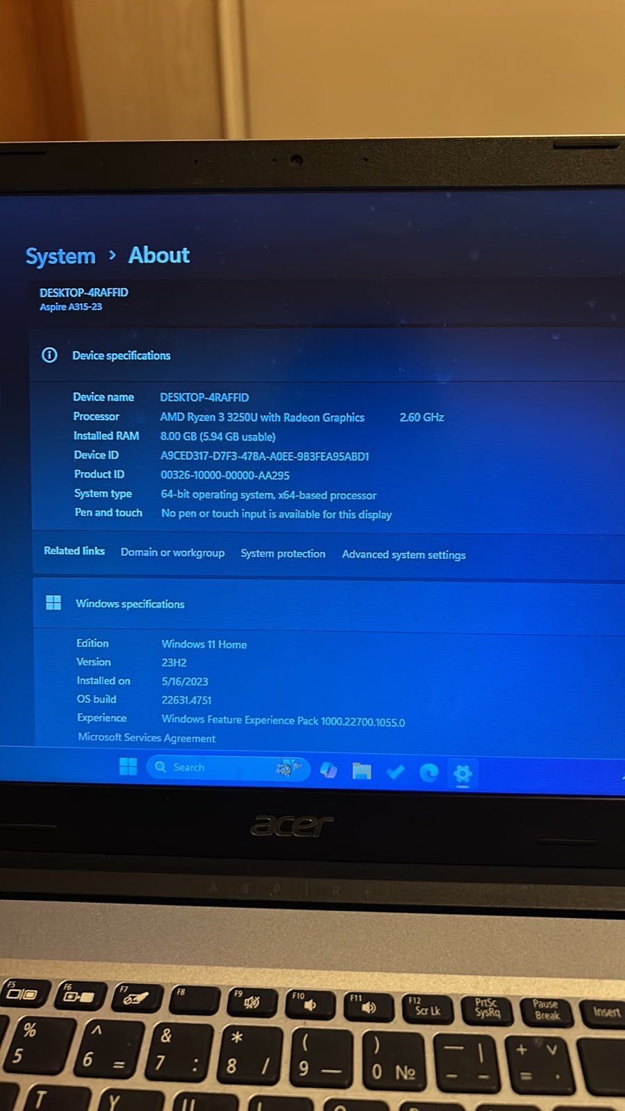 Acer Aspire A315-23