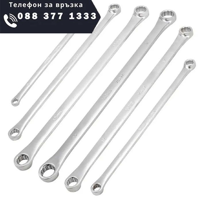 НЕМСКИ Дълги Прави Звездогаечни Ключове JCB XL – 8–21 мм + ЛЕД ФЕНЕР