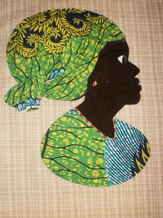Африканка-картина от текстил върху текстил-варианти