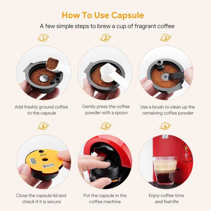 SET - capsula reutilizabila Bosch Tassimo, tamper, periuta, lingurita.