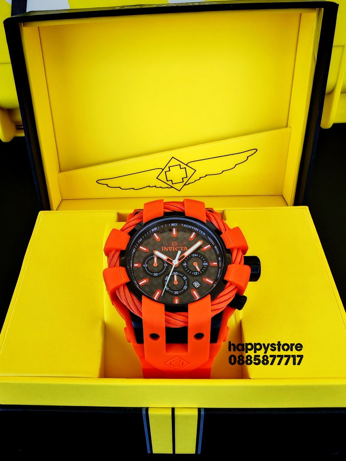 INVICTA Bolt Shock Orange 54 mm, Инвикта нов ръчен часовник