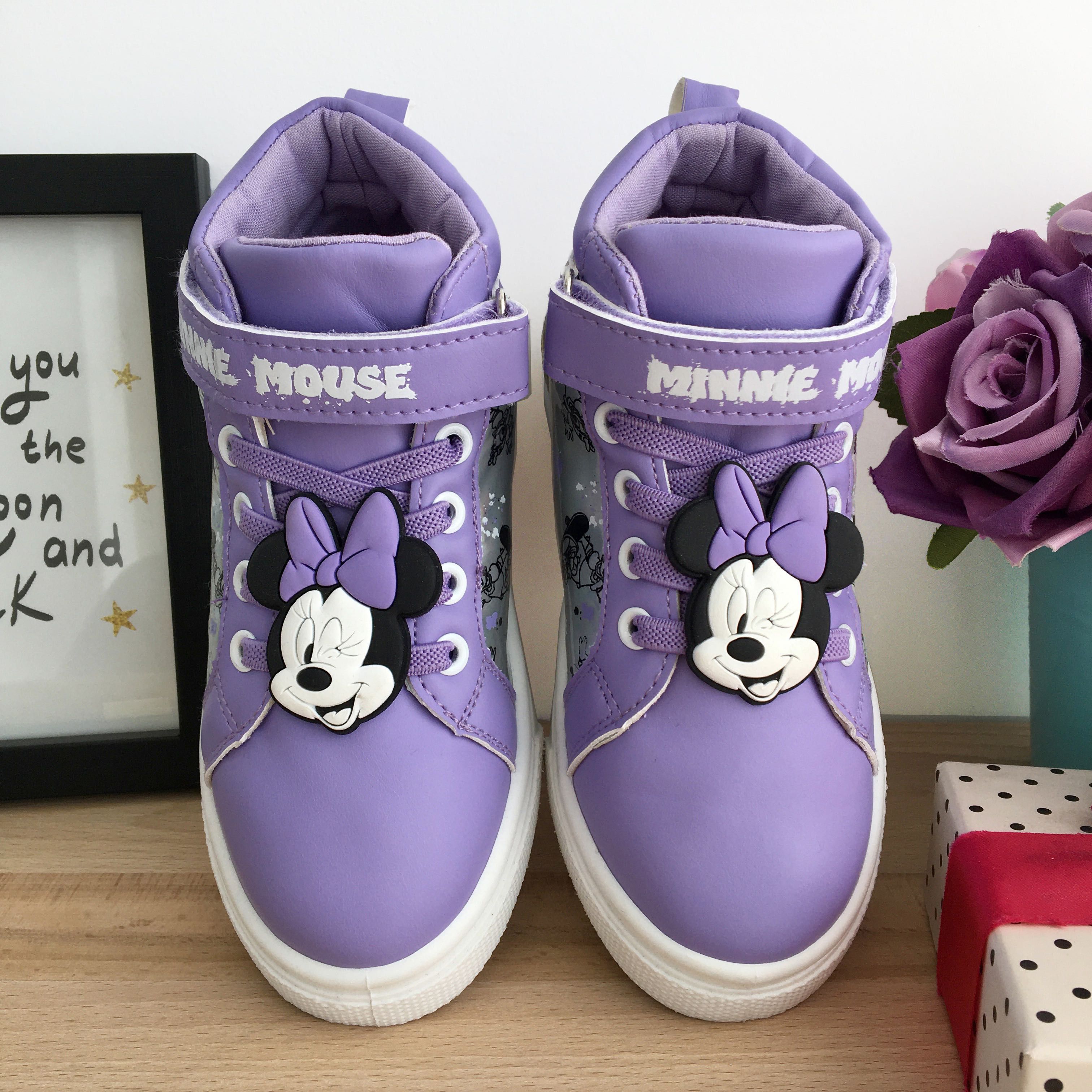 Adidasi inalti mov cu Minnie Mouse / pantofi sport fete 28 30 33 34