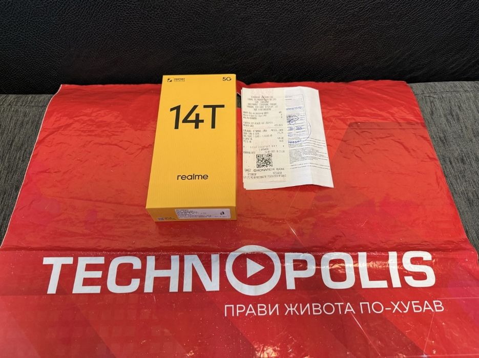 КАТО НОВ 256GB Realme 14T Технополис Гаранция 2027г. Green