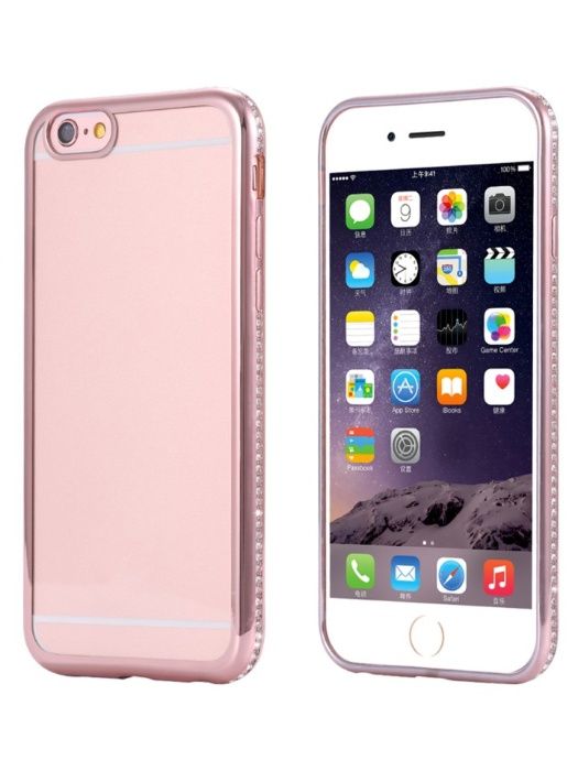 Husa iPhone 7 Plus electroplacata cu diamante Rose,LICHIDARE DE STOC!