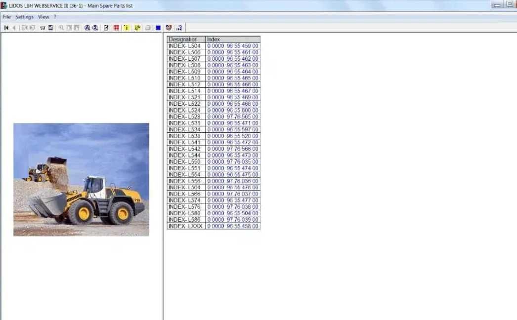 Liebherr Lidos parts catalog & service update 2023, baza de date FULL