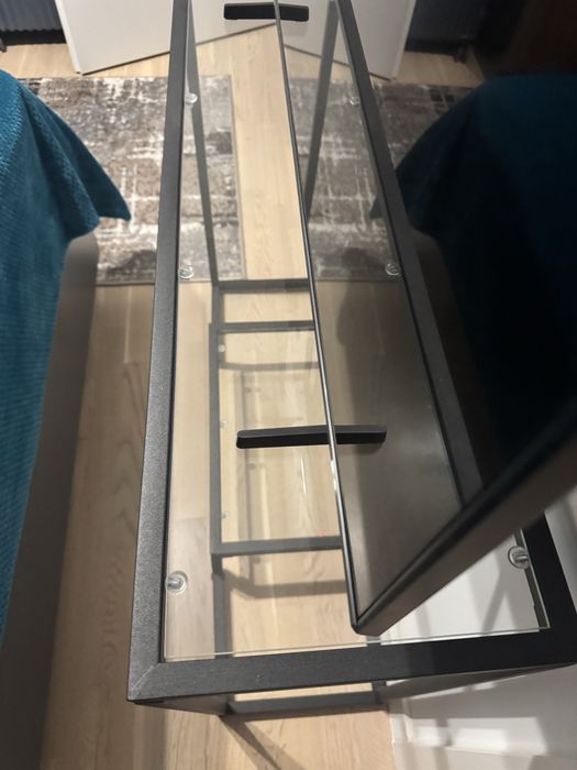 Vand Consola Daria din sticla si metal culoare negru 100 cm