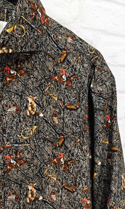 Oscar Jacobson Оригинална мъжка риза с ретро ловен десен размер 42 / L