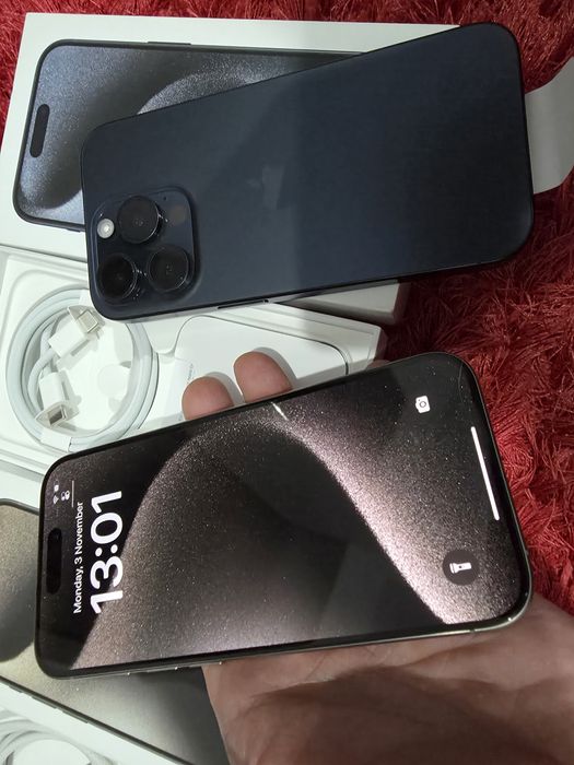 -Iphone 15Pro, ca Nou, 256Gb, 8Ram, Natural-Blue Titanium, bat: 88%-62