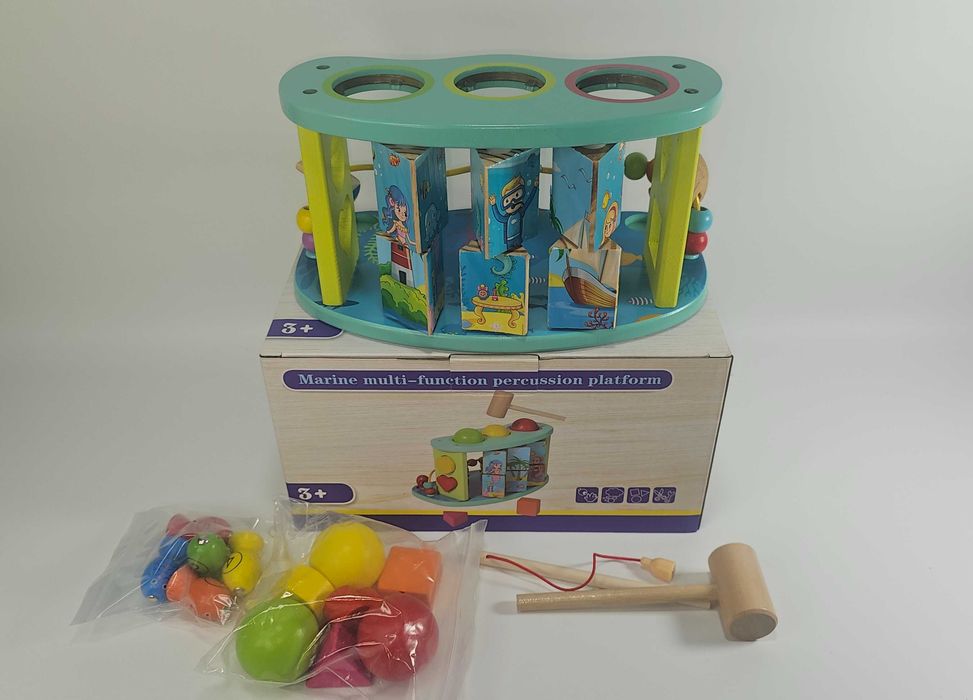 Ново! Дървена образователна и занимателна игра 4в1 всички дървени игри