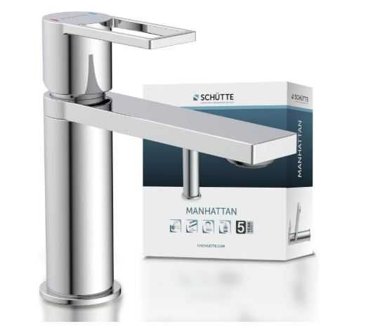 SCHÜTTE Manhattan 33010 – Baterie lavoar cu ventil pop-up – Crom