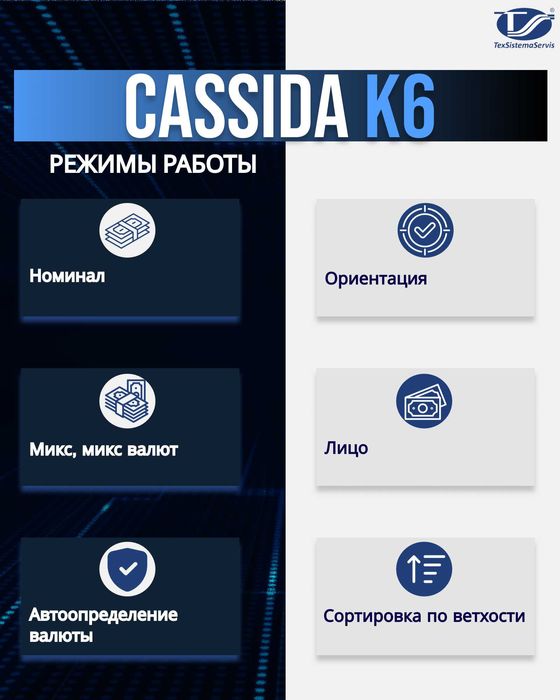 Сортировщик банкнот Cassida К6 с дополнительными карманами