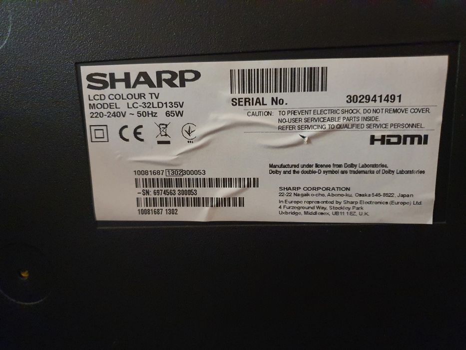 Телевизор Sharp 32". Исползван 1 сезон. Отлично състояние.