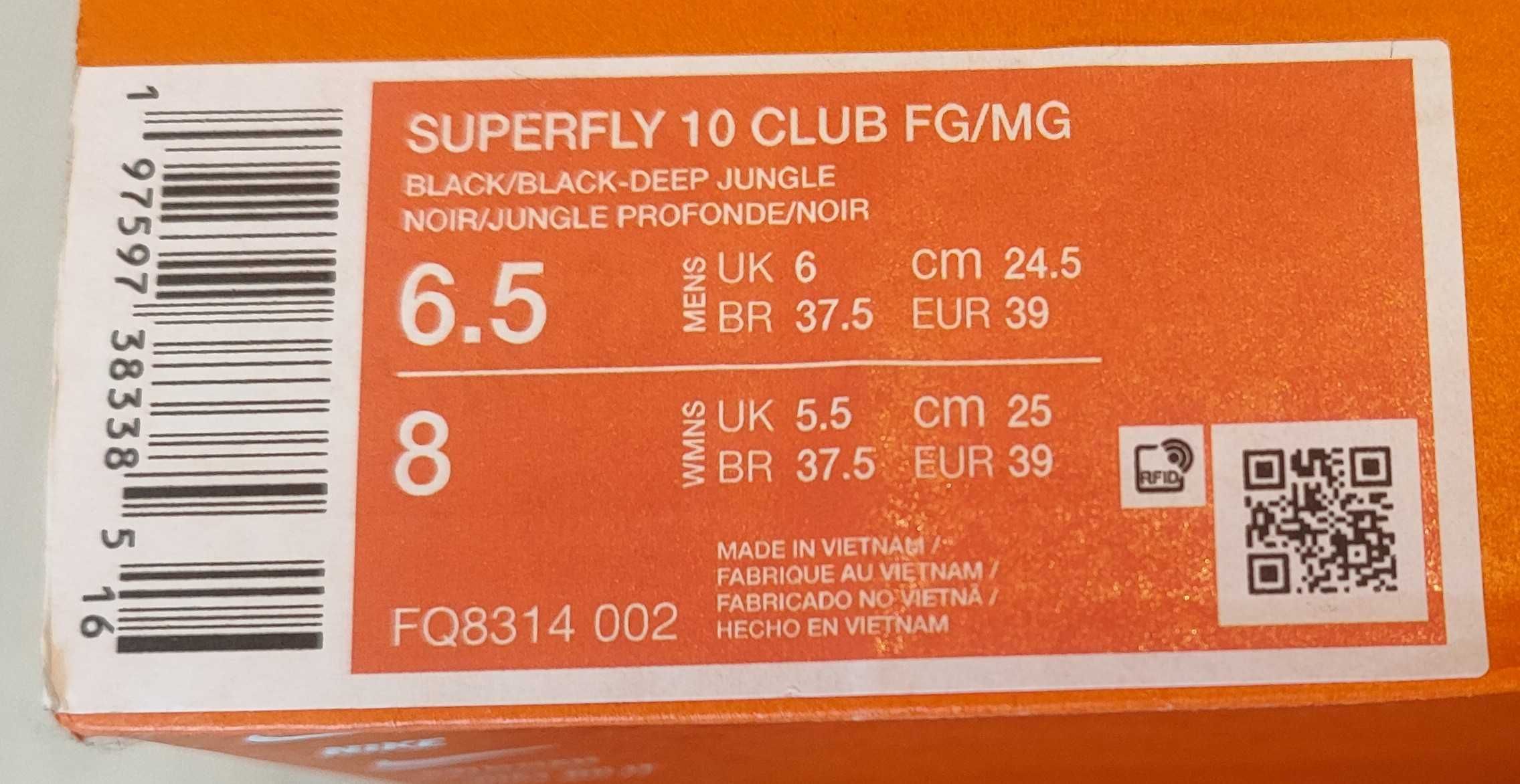 39 номер Nike Superfly 10 Club FG/MG бутонки, футболни обувки