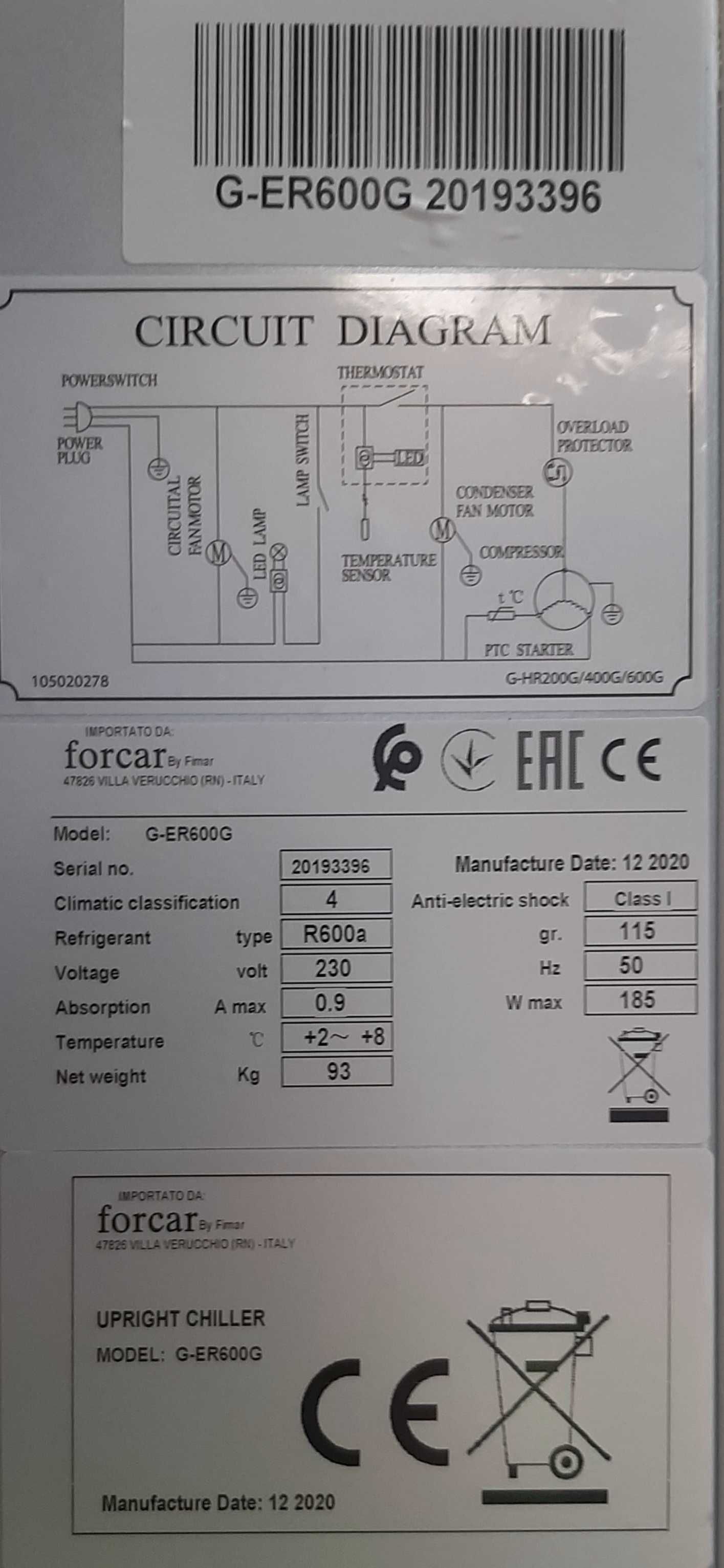 FRIGIDER FORCAR Pentru spatii comerciale