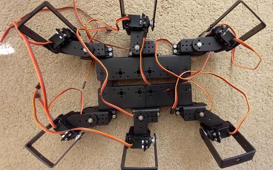 Spider bot aluminiu 12 motoare servo MG996R