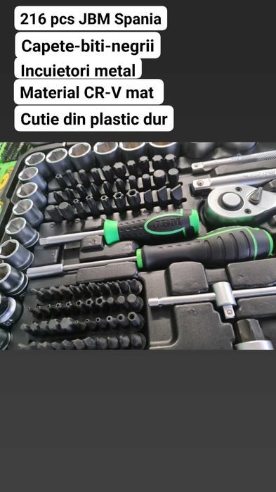 Trusa scule 216.Trusa chei 216 pcs-Spania JBM-Noi-Garantie PROFI