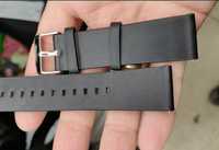 Curea neagra piele subtire 22mm Samsung watch s3 frontier Seiko negru