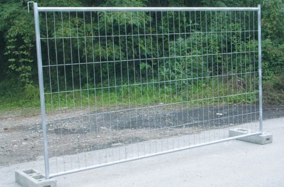 Gard mobil, provizoriu imprejmuire santier, talpa beton, panou