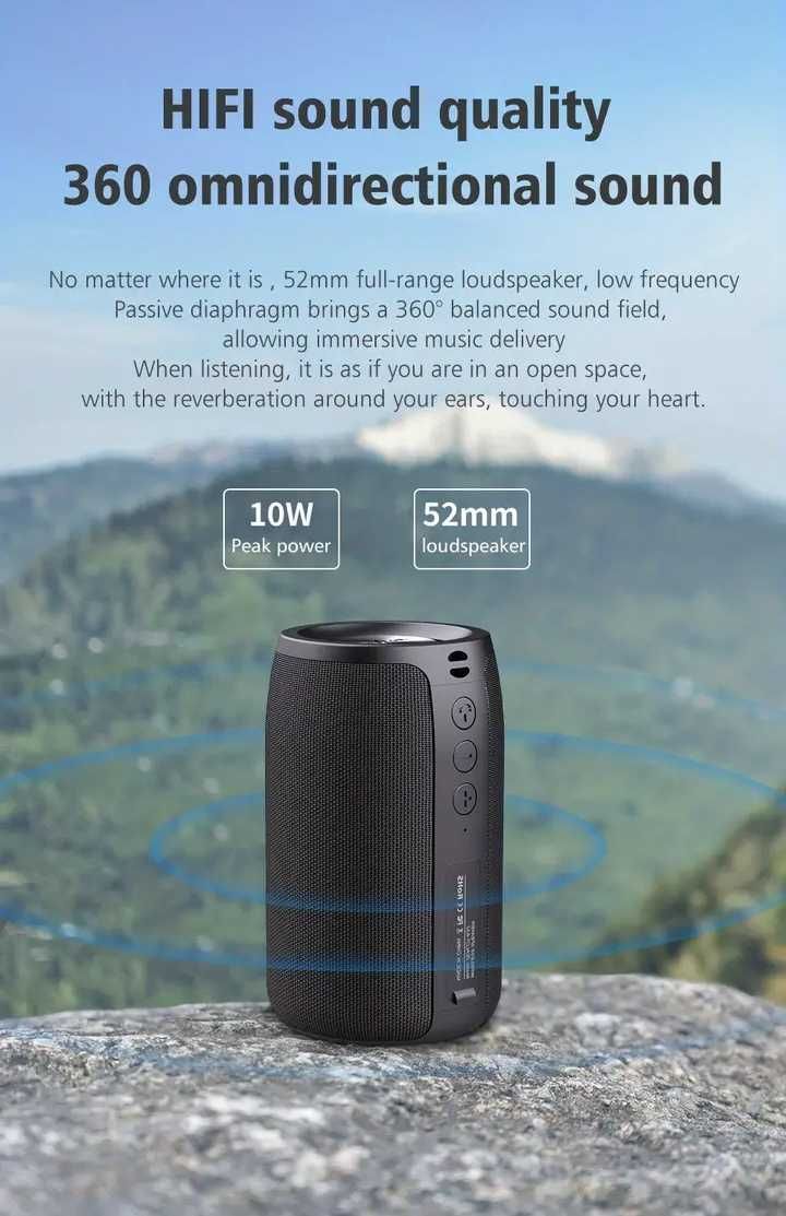 ZAELOT® TWS Hi-Fi S32 Bluetooth 5.2 Колонка 10W, 1800 mAh battery 12h+