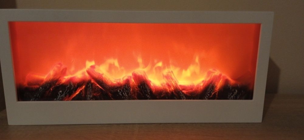 Светеща декоративна камина, ефект на истински пламък, 61x20x10см