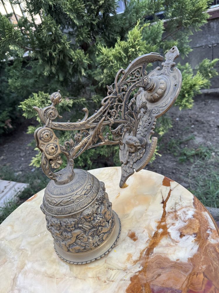 Clopot decorativ din bronz masiv, pentru perete