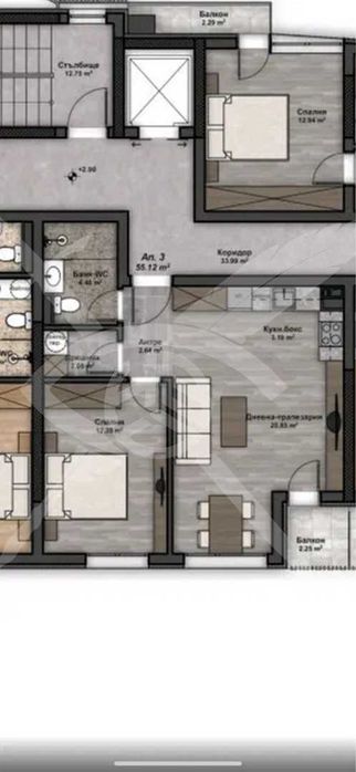 Продава се Двустаен апартамент в София, Люлин 4 - 65 кв.м за 1847 €/кв.м - Снимка #2