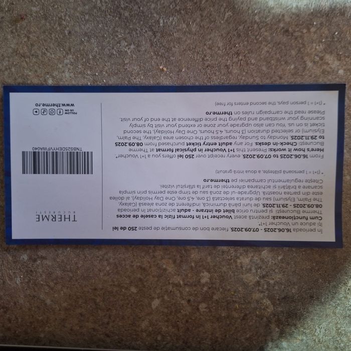 Voucher therme bucuresti in valoare de 1000