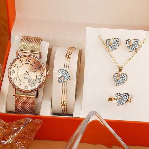 Set Ceas Dama Elegant cu set bijuterii cadou + cutie CDQZ092