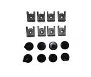 Set cleme fixare scut cutie viteze BMW Seria 1, 09.2004-10.2013; Seria 3, 2004-2013, X1, 2009-2015; Toyota Auris, 2007-2012; VW Passat B3, 1988-1993; 16 piese la set, Scut cutie viteze