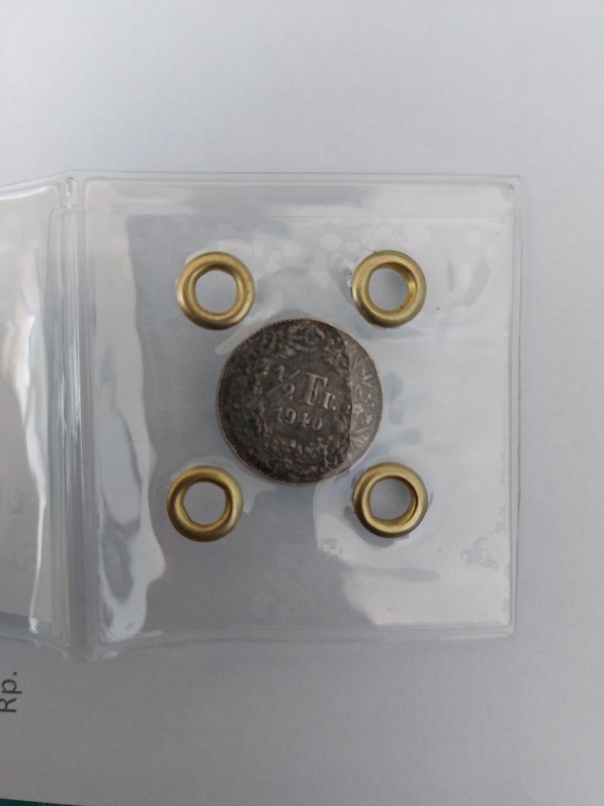Moneda 1/2 franc eroare axa 10*