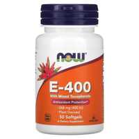 Витамин E, Now Foods, E-400, 400 МЕ, 50 капсул