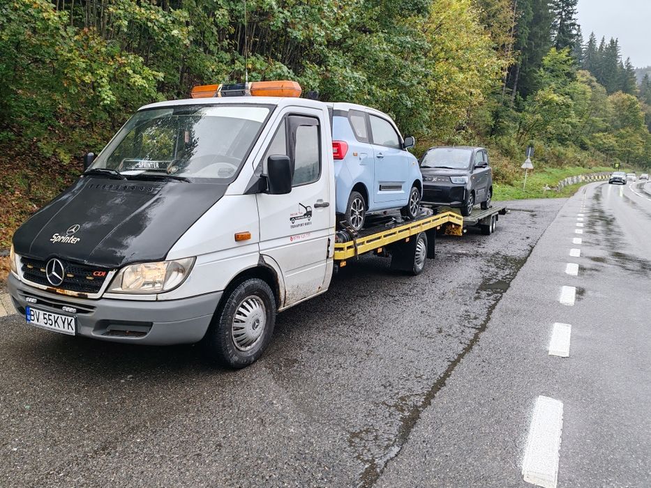 Platformă tractări auto Ba14 – troliu 6T, cauciucuri noi, pregătită
