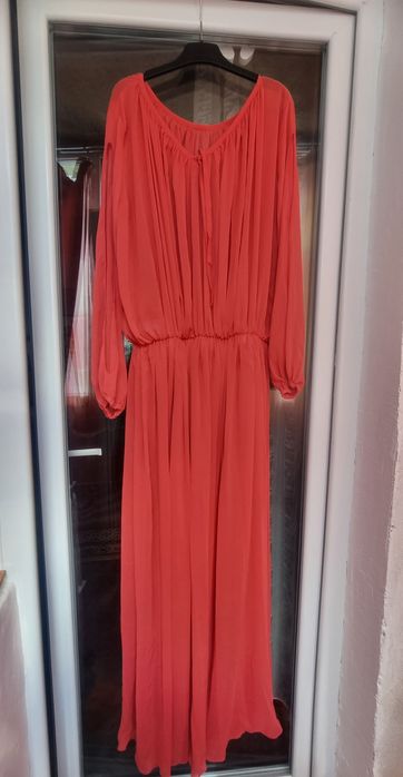 Rochie din voal portocaliu închis